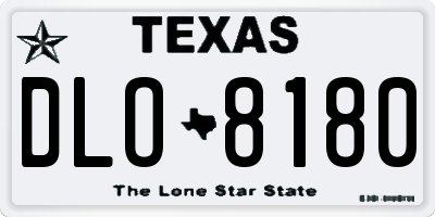 TX license plate DLO8180