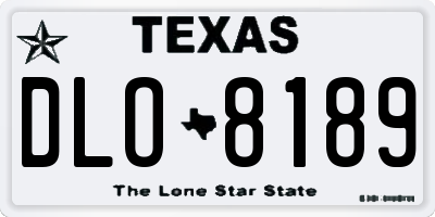 TX license plate DLO8189