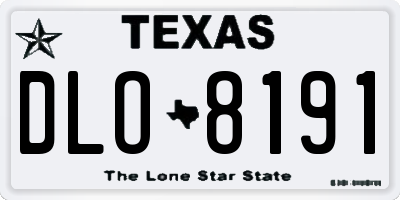 TX license plate DLO8191