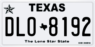 TX license plate DLO8192