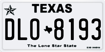 TX license plate DLO8193