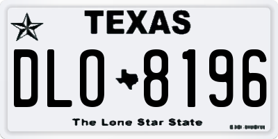 TX license plate DLO8196