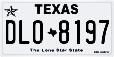TX license plate DLO8197