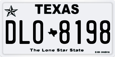 TX license plate DLO8198
