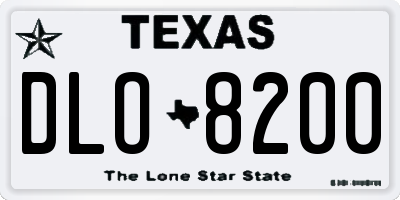 TX license plate DLO8200