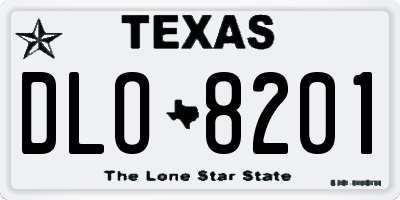 TX license plate DLO8201