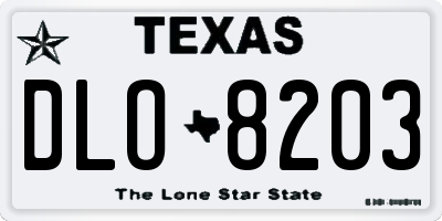 TX license plate DLO8203