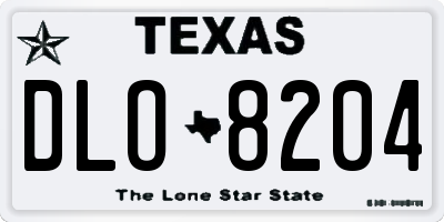 TX license plate DLO8204