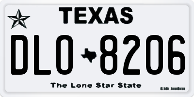 TX license plate DLO8206