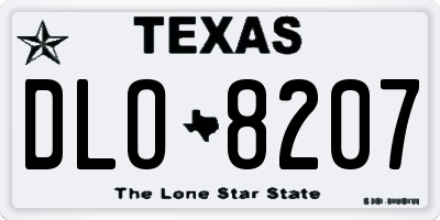 TX license plate DLO8207