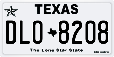 TX license plate DLO8208