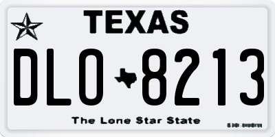 TX license plate DLO8213