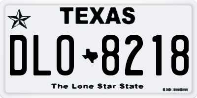 TX license plate DLO8218