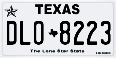 TX license plate DLO8223
