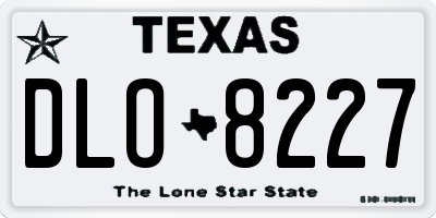 TX license plate DLO8227