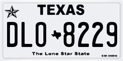 TX license plate DLO8229