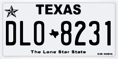 TX license plate DLO8231