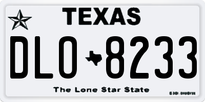 TX license plate DLO8233