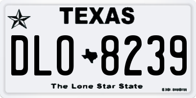TX license plate DLO8239