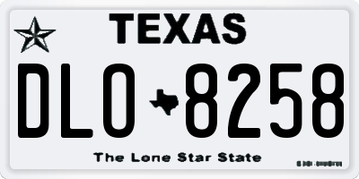TX license plate DLO8258