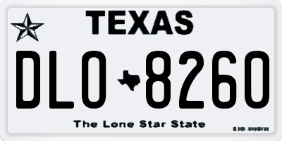 TX license plate DLO8260