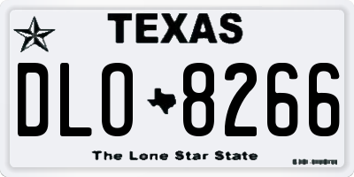 TX license plate DLO8266