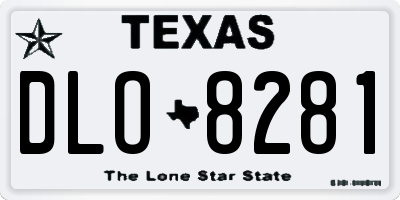 TX license plate DLO8281