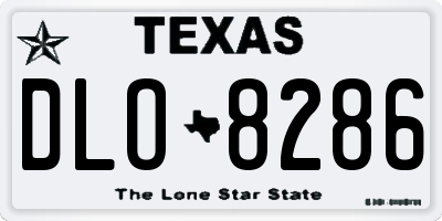 TX license plate DLO8286