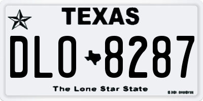 TX license plate DLO8287