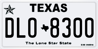 TX license plate DLO8300