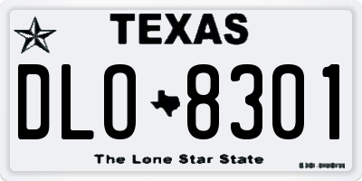 TX license plate DLO8301