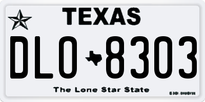 TX license plate DLO8303