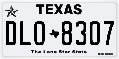 TX license plate DLO8307