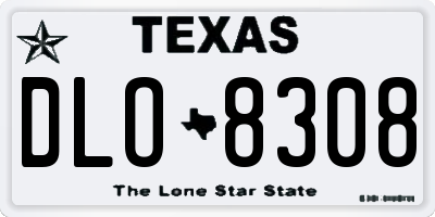 TX license plate DLO8308