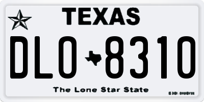 TX license plate DLO8310