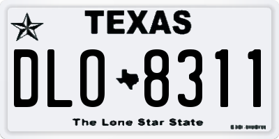 TX license plate DLO8311