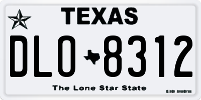 TX license plate DLO8312