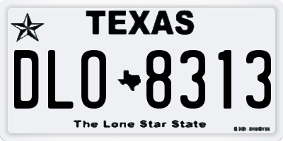 TX license plate DLO8313