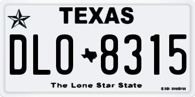 TX license plate DLO8315