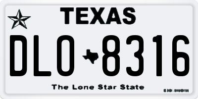 TX license plate DLO8316