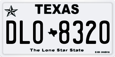 TX license plate DLO8320
