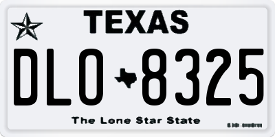 TX license plate DLO8325