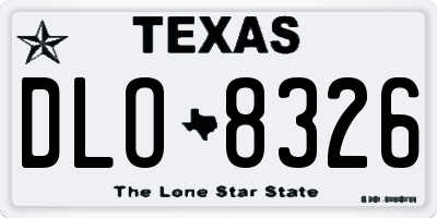 TX license plate DLO8326