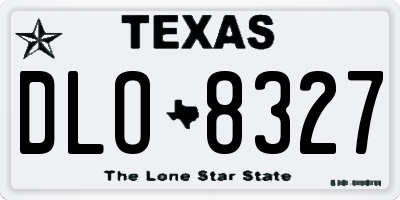 TX license plate DLO8327