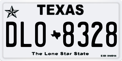 TX license plate DLO8328