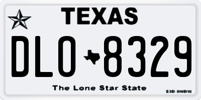 TX license plate DLO8329