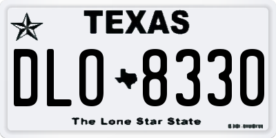TX license plate DLO8330