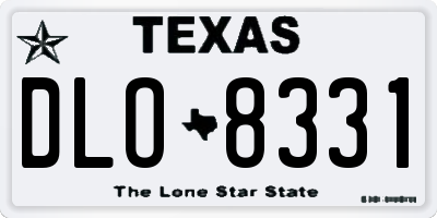 TX license plate DLO8331