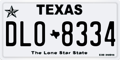 TX license plate DLO8334