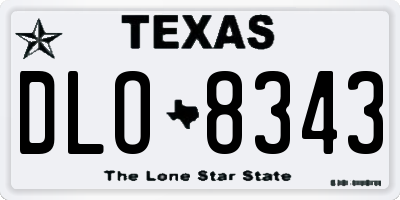 TX license plate DLO8343